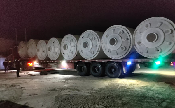 民乐锥底桶交付现场